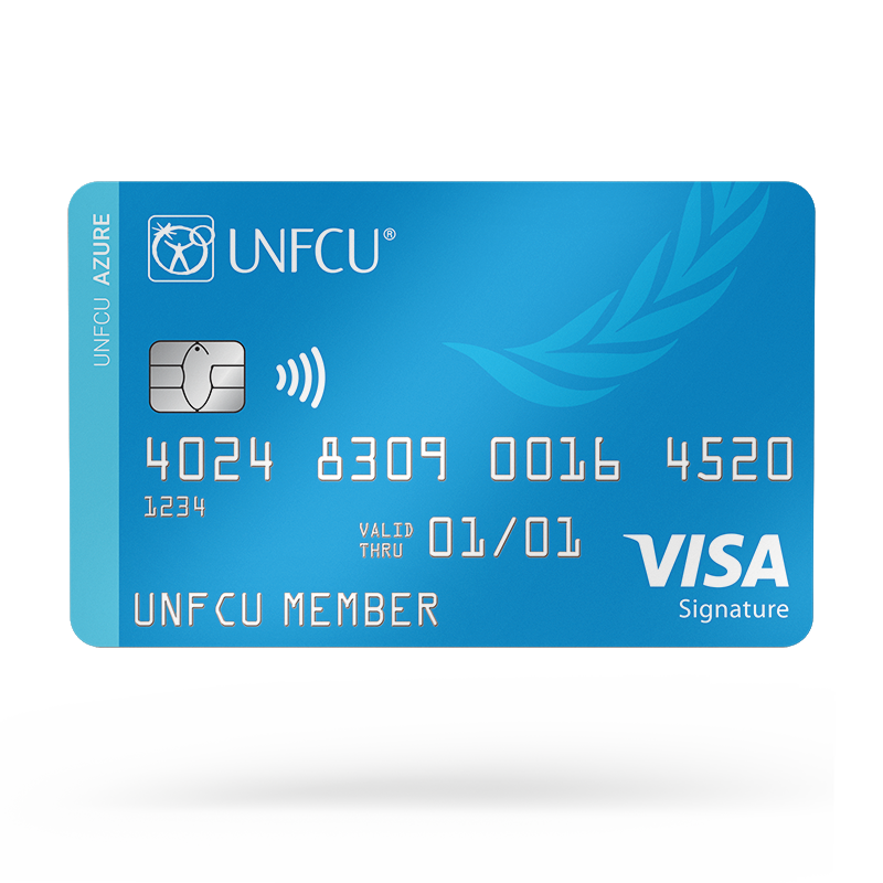 UNFCU Azure credit card.